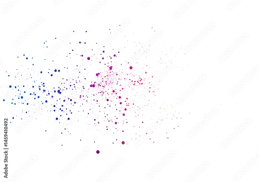 Poster purple digital art showcasing connected nodes and lines isolated on transparent background