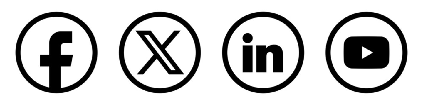 Social media icons set. Logotype icons  