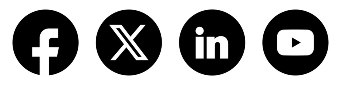 Social media icons set. Logotype icons  