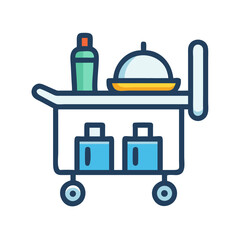 Airplane Food Trolley Icon Design