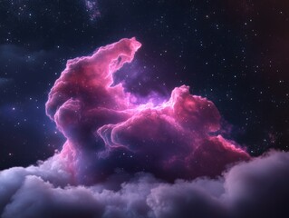 Fototapeta premium Pink cosmic clouds and stardust