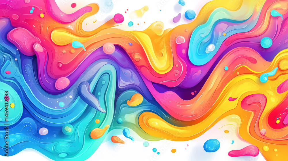 Aufkleber captivating abstract artwork with bright, flowing colors, creating a dynamic visual experience.