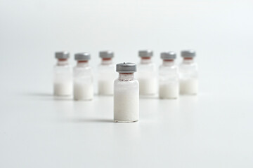 view of some vaccines inside the clinic room. health and medical concepts