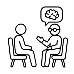 Icon man at a reception at a psychologist on a white background vector
Vector icon