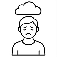 Icon man depressed on white background vector
Vector icon