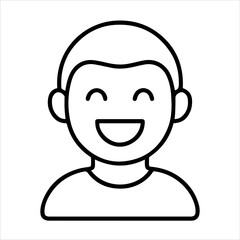 Happy man icon on white background vector
Vector icon