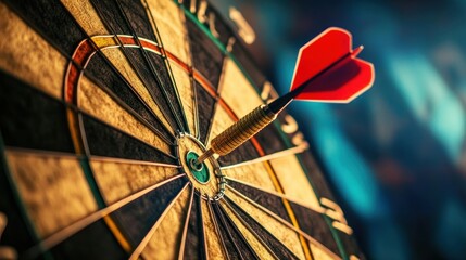 Bullseye: Precision and Success, Achieving Goals, Dartboard Close-up