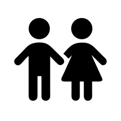 Boy and Girl Children Symbol Icon Design