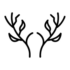 Obraz premium Branching Deer Antlers Icon Design