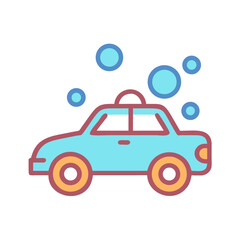 Car With Soap Bubbles Icon Design