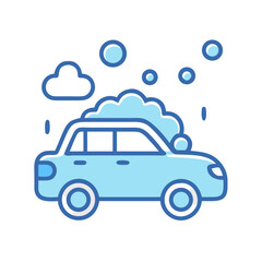 Car With Soap Bubbles Icon Design