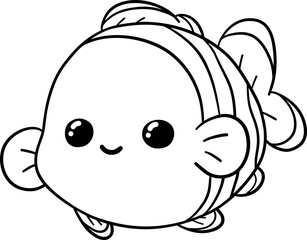 Nemo Clownfish Cute Outline