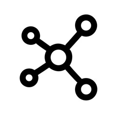 Central Node Connection Network Icon Design