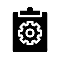 Clipboard With Gear Icon Design