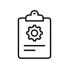 Clipboard With Gear Icon Design