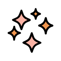 Clustered Shimmer With Gentle Points Icon Design