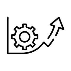 Cogwheel With Growth Arrow Icon Design