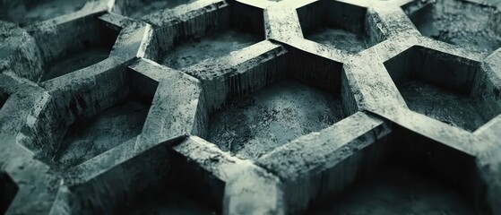 Dark gray hexagonal honeycomb textured structure