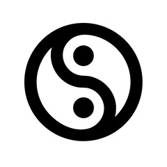 Curved Yin Yang Balance Icon Design