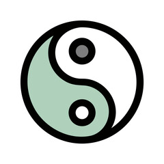 Curved Yin Yang Balance Icon Design