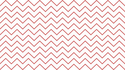 Minimalist seamless horizontal zigzag pattern in red lines on white background, perfect for modern design projects, textiles, backdrop, wrapping or digital media use.
