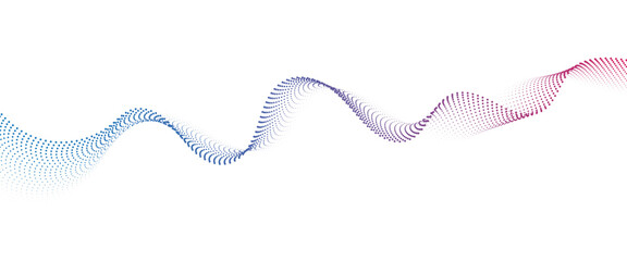 Flowing Dot Wave halftone gradient pattern on transparent background	
