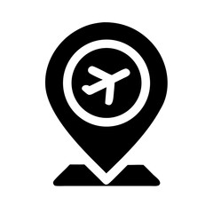 Flight Location Pin Icon Design