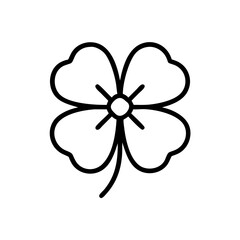 Green Four-Leaf Clover Icon Design