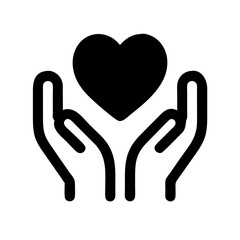 Fototapeta premium Hands Holding Heart Icon Design