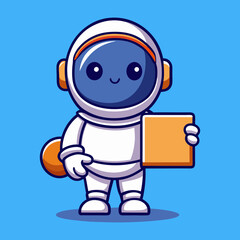 Download Cute Astronaut Holding Space Board Cartoon Vector Icon Illustration Eps File For Design.