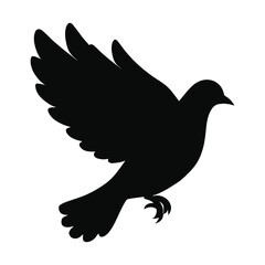 Dove in Flight Silhouette. vector illustration 