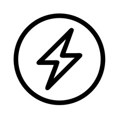 Minimal Lightning Bolt in the Circle Icon Design