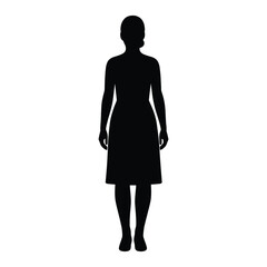 Elegant Silhouette in Simple Dress. vector illustration 