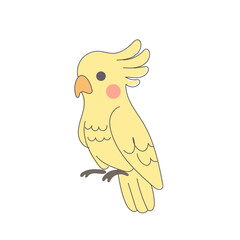 Funny Cute Doodle Parrot Bird Icon. Exotic Bird mascot Outline Design. Baby Kid Nursery Room Decoration. Positive Kawaii Adorable Cartoon Character Portrait. 