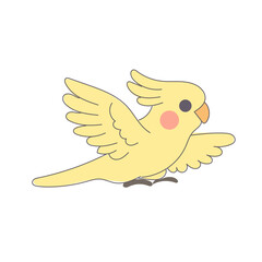 Funny Cute Doodle Parrot Bird Icon. Exotic Bird mascot Outline Design. Baby Kid Nursery Room Decoration. Positive Kawaii Adorable Cartoon Character Portrait. 