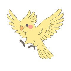 Funny Cute Doodle Parrot Bird Icon. Exotic Bird mascot Outline Design. Baby Kid Nursery Room Decoration. Positive Kawaii Adorable Cartoon Character Portrait. 