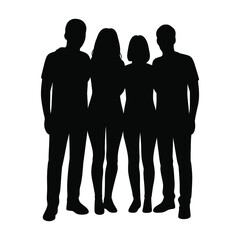 Friends in Silhouette. vector illustration 