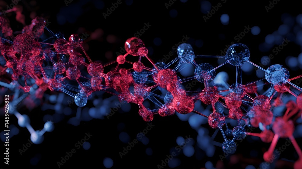 Poster abstract representation of molecular structures in motion.