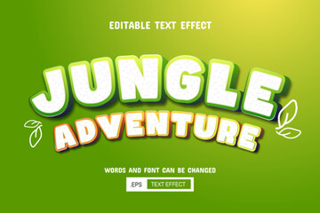 Jungle adventure text - editable 3d text effect