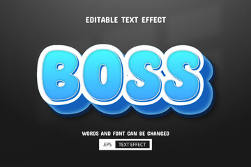 Blue boss text - editable 3d text effect