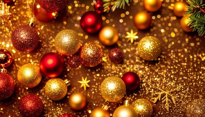 Złote bombki tło Boże narodzenie