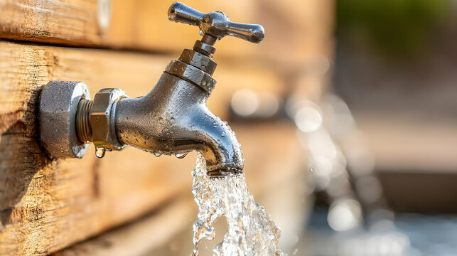 Modern water tap with flowing water representing tap.live domain potential