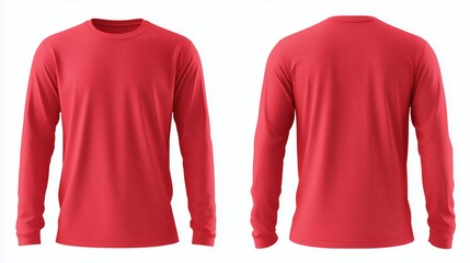 Blank red long sleeve t-shirt for your design mockup	