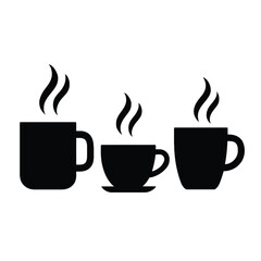 Minimalist Coffee Cups Arrangement. vector illustration 