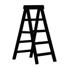 Step Ladder Silhouette, vector illustration 