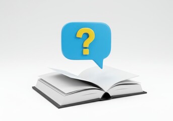 Open book with question mark bubble