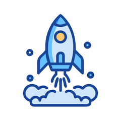 Rocket Startup Launch Icon Design