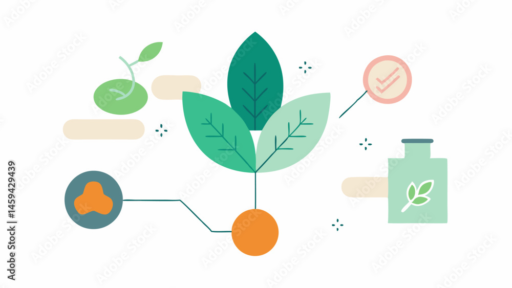 Poster ingredient highlight an illustration focusing on an ingredient list with simplified graphics of key 