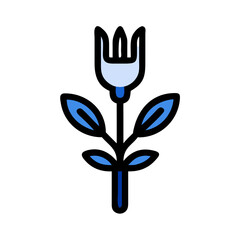 Spa Fork Flower Icon Design