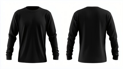 Blank black long sleeve t-shirt for your design mockup	